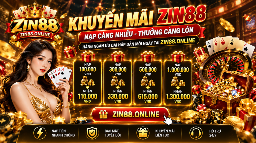 Tổng quan các nhóm khuyến mãi Zin88 với nhận diện zin88.online